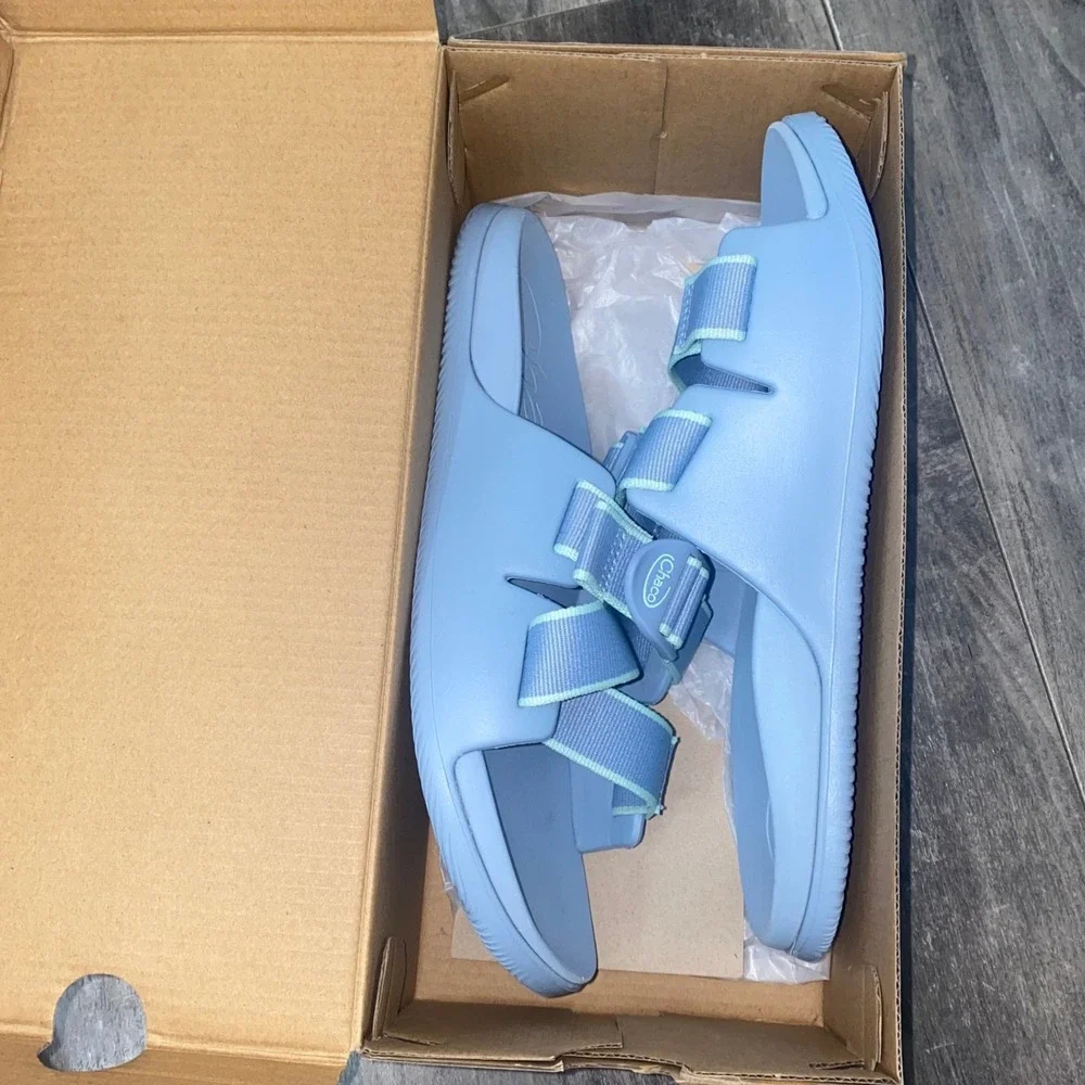 Chaco Chillos Slide Sandal Light Blue Womens 8 LUVSEAT Arch Support Casual Sport - Picture 8 of 9